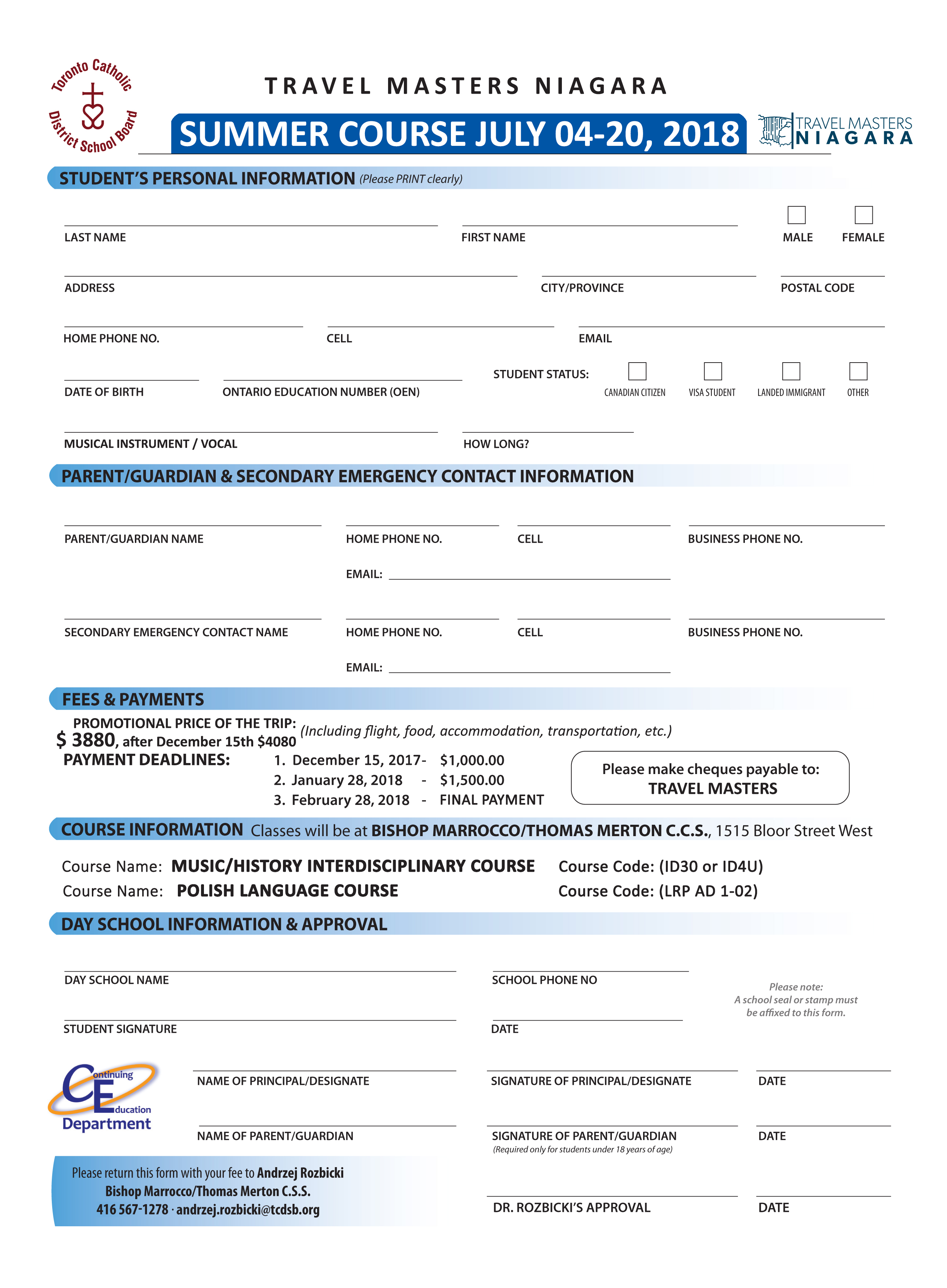 2014 FINAL REGISTRATION FORM